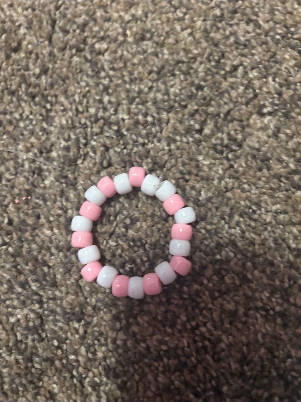 Kids Pink & White Beaded Stretch Bracelet